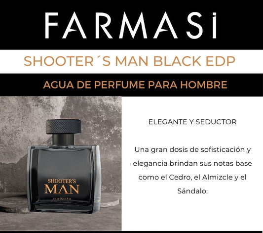Shooter's Man Black agua de perfume para hombre.