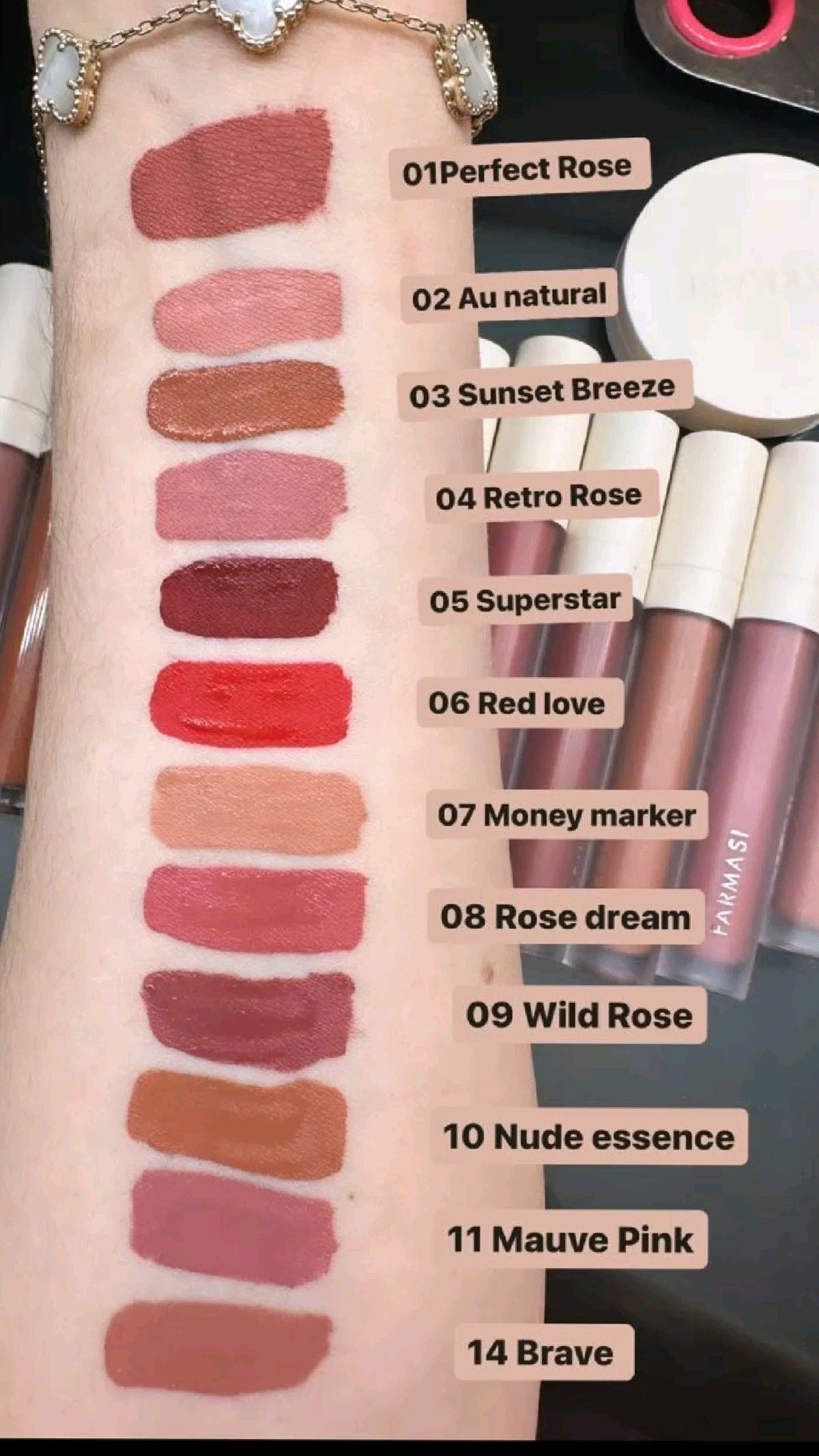 Matte Liquid Lipstick Labial líquido Matte FARMASI