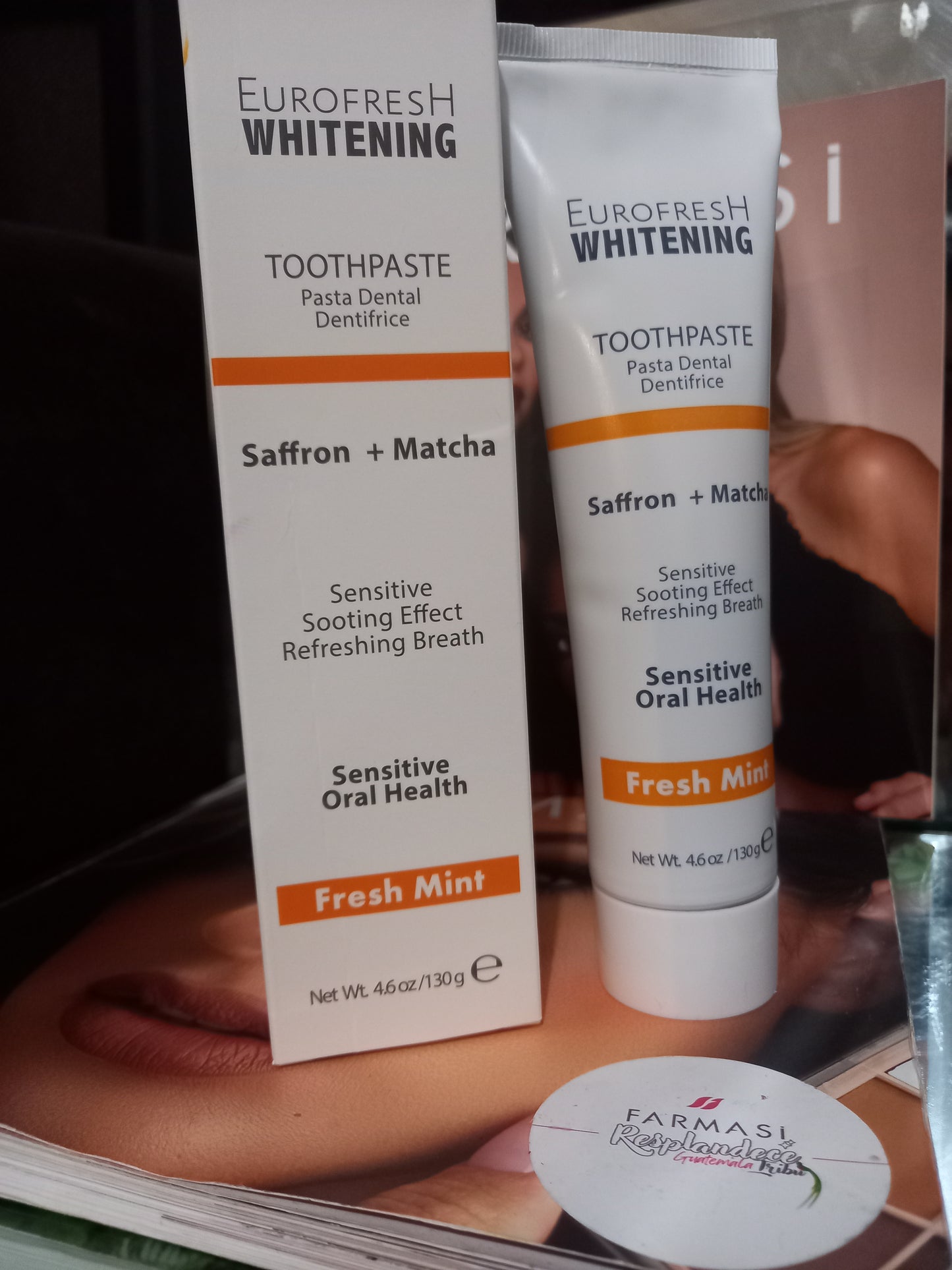 PASTA DENTAL EUROFRESH Whitening azafrán y matcha